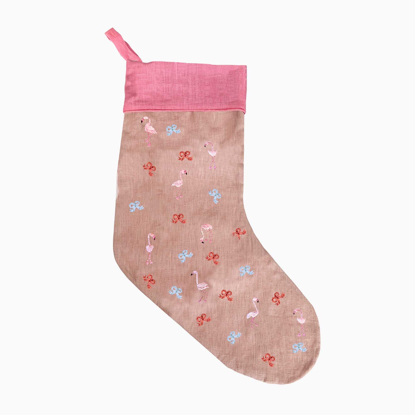 Bowing Flamingos Holiday Stocking