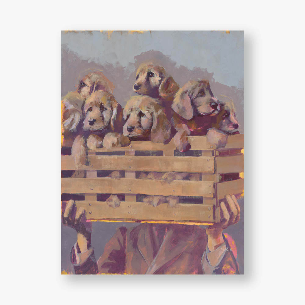 Basket of Puppies by Alicia Hobbs