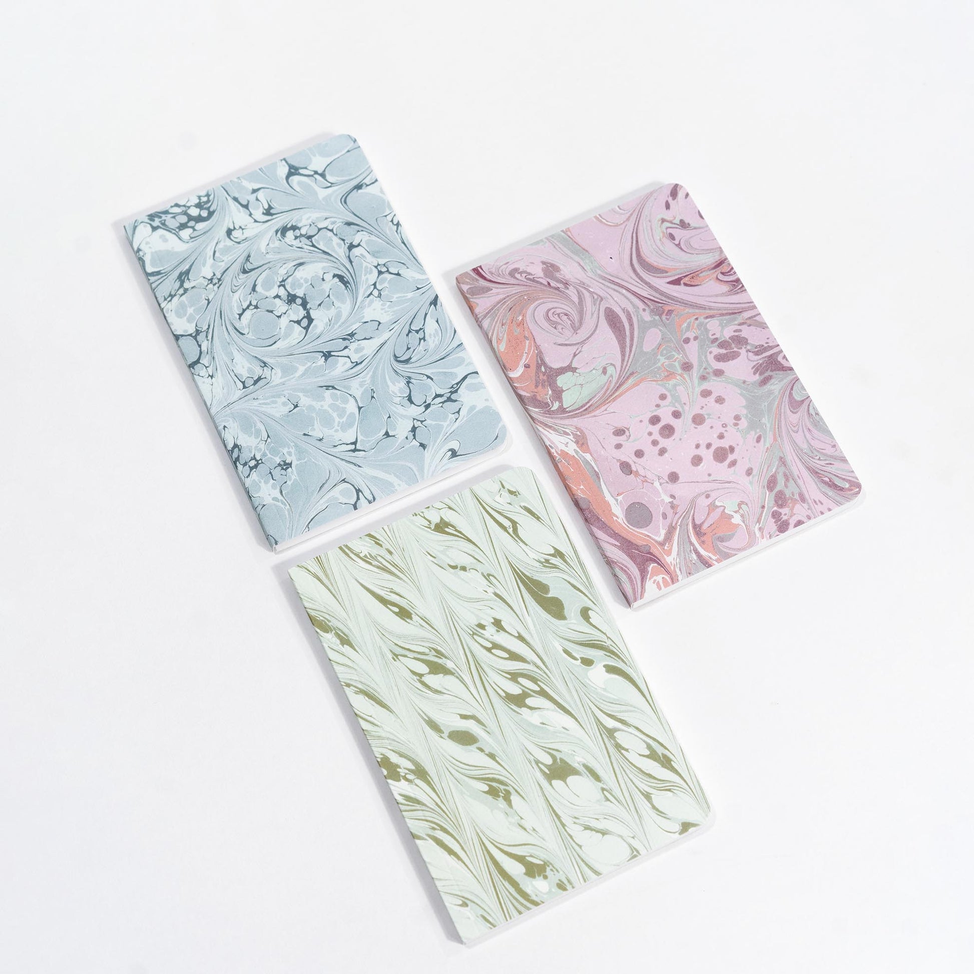 Set of 3 Pocket Journals - Decorative Marble