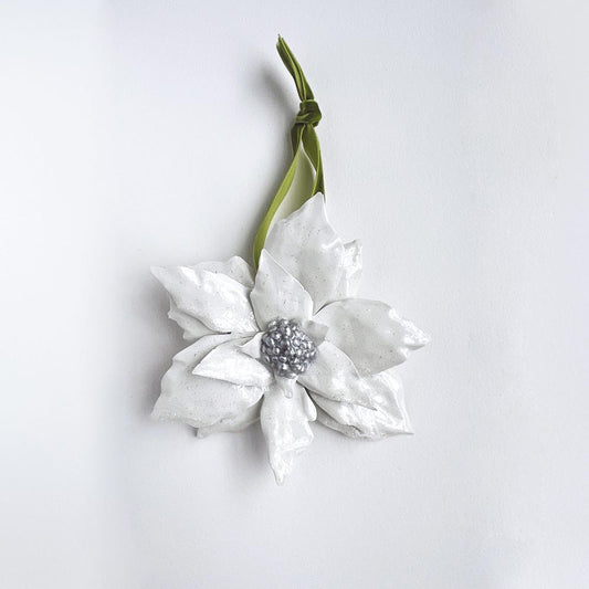 Poinsettia Ornament - Silver